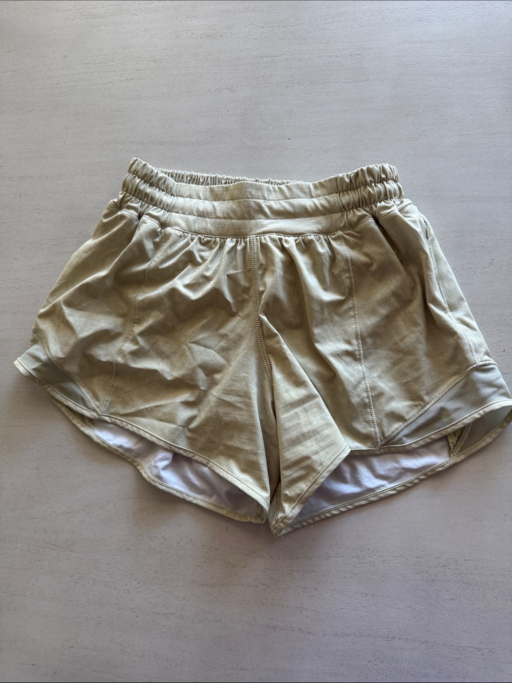 lululemon athletica Light Khaki Athletic Running Shorts